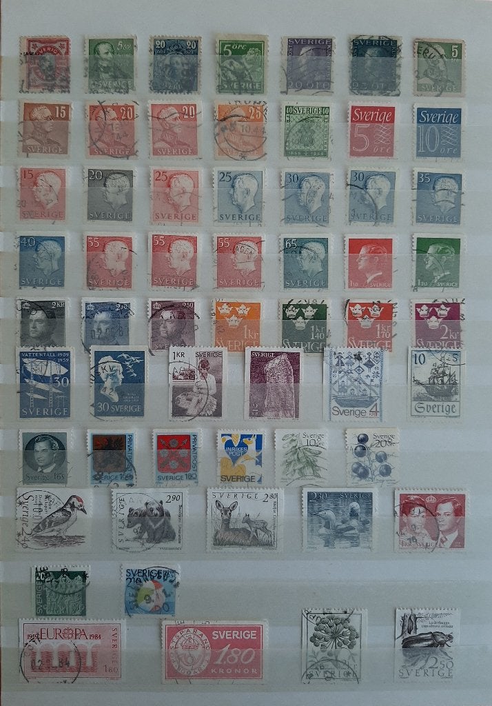 1 Kaart Oude Klassieke Postzegels Zweden Gestempeld, Ophalen, Zweden, Gestempeld