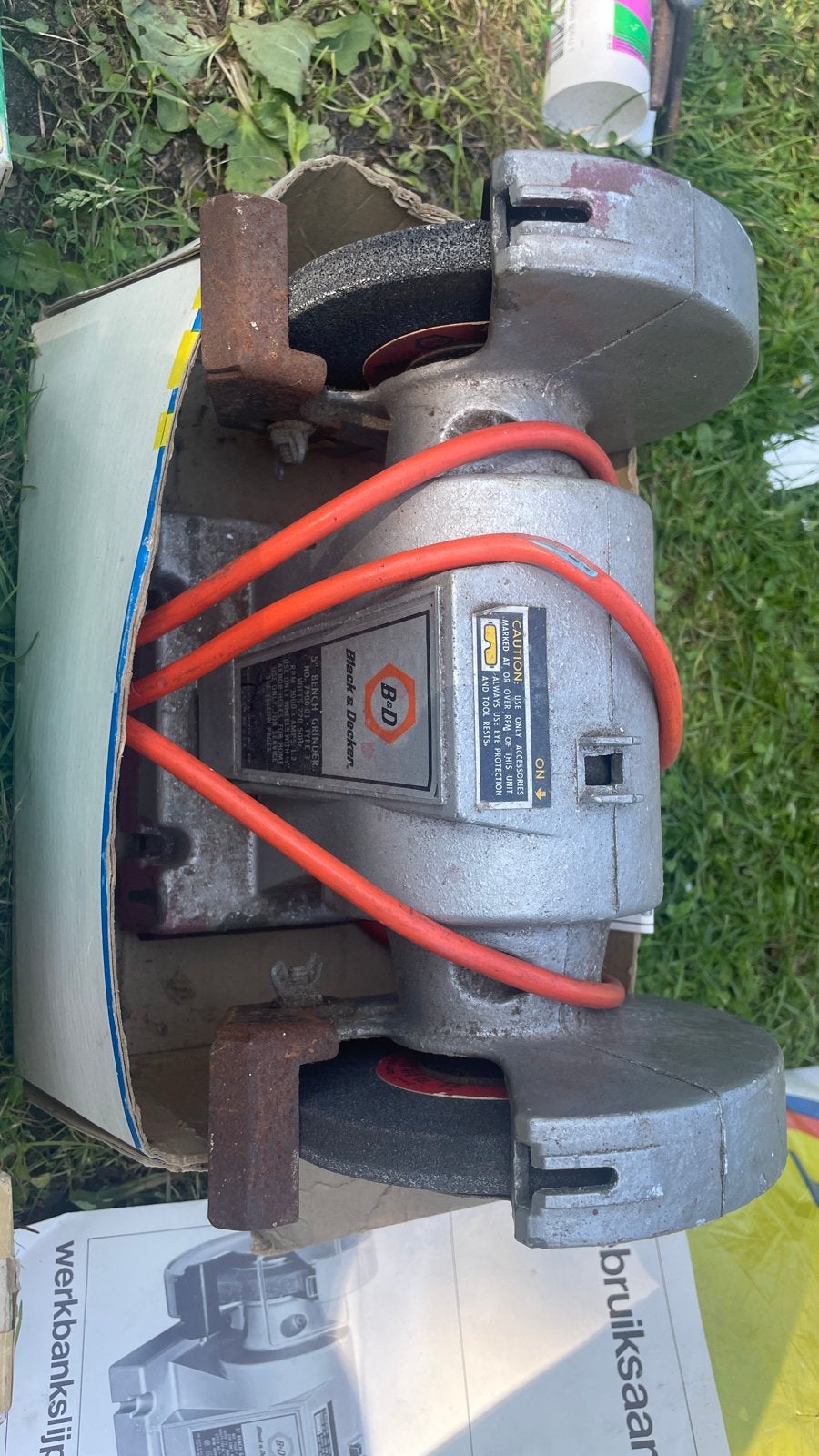 Vintage Black & Decker Werkbank Slijpmachine en Accessoires, Ophalen, Gebruikt, Zaag, Bosch