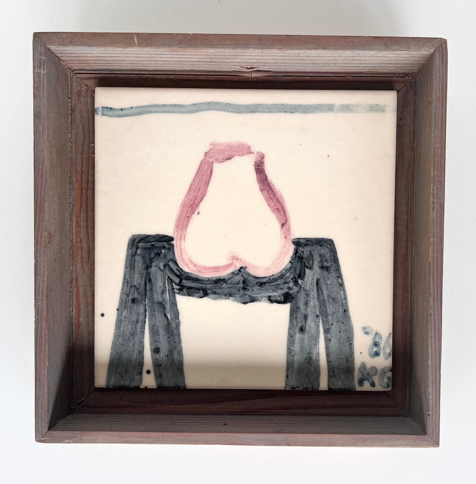 Klaas Gubbels, unica; keramieken tegeltje uit 1986, Antiek en Kunst, Ophalen