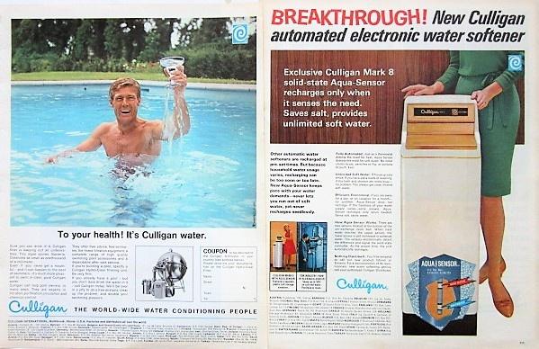 5 vintage advertenties reclames Culligan 66-9 soft water, Ophalen of Verzenden, Gebruikt, Overige typen