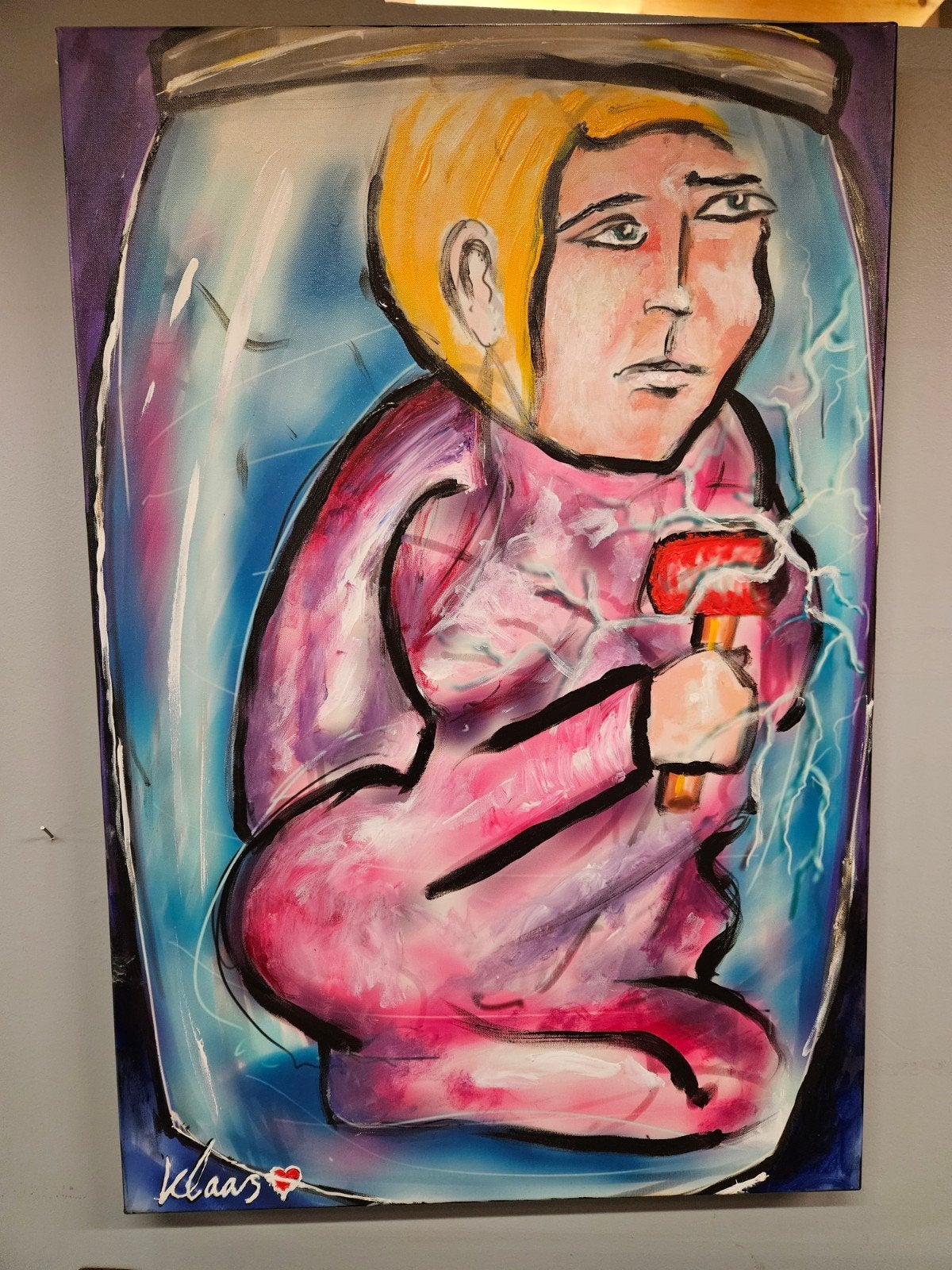 Klaas  Hartzema break-out - 80x50 cm, Antiek en Kunst, Kunst | Schilderijen | Abstract, Ophalen of Verzenden