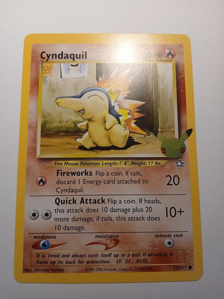 Cyndaquil grote kaart 57/111, Ophalen of Verzenden, Nieuw, Losse kaart