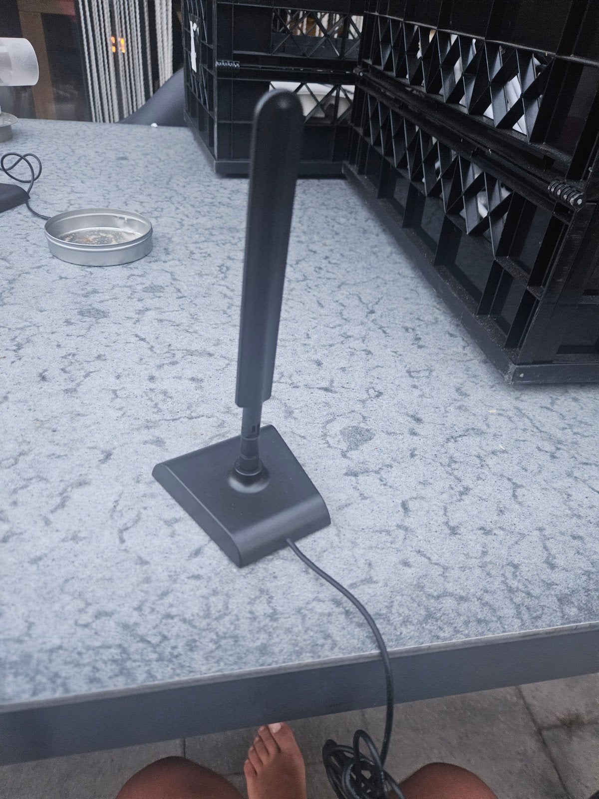 Zwarte Antenne met Voetstuk en Kabel, Ophalen of Verzenden, Gebruikt, Antenne
