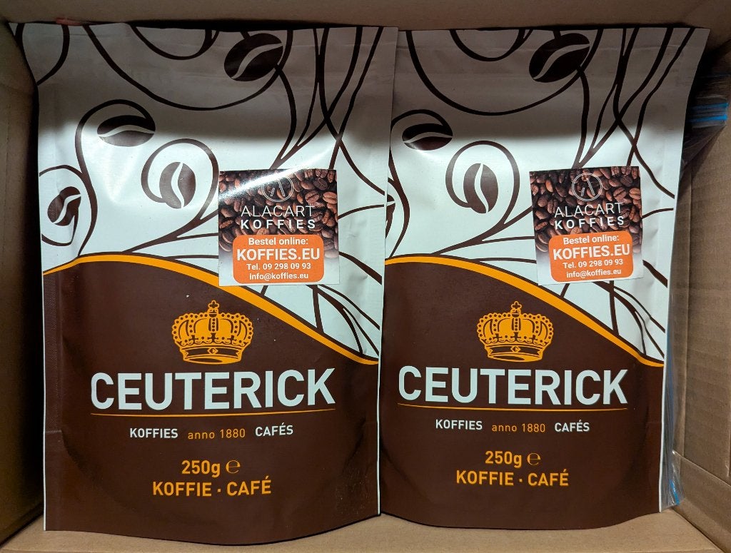 2 verpakkingen Ceuterick gemalen koffie | Dessert, Mokka, Ophalen of Verzenden, Nieuw, Overige merken, Koffiebonen