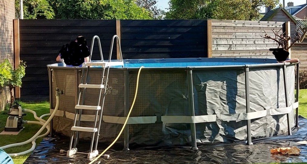 Intex Ultra XTR Frame Opzetzwembad Compleet met Accessoires, Gebruikt, Rond, 300 cm of meer, Ophalen