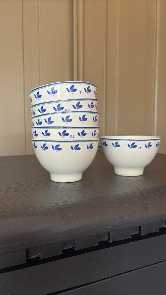 Vintage douwe egberts koffie / spoel /soep / vla kommetjes, Ophalen