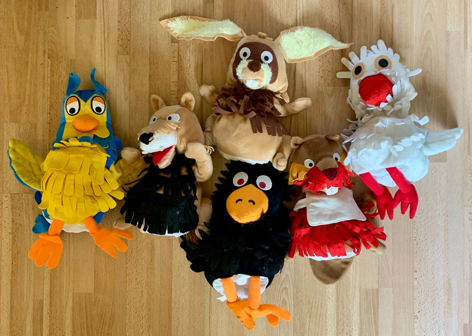 6 Fabeltjeskrant handpoppen [goede staat], Overige karakters, Ophalen of Verzenden, Gebruikt, Overige typen
