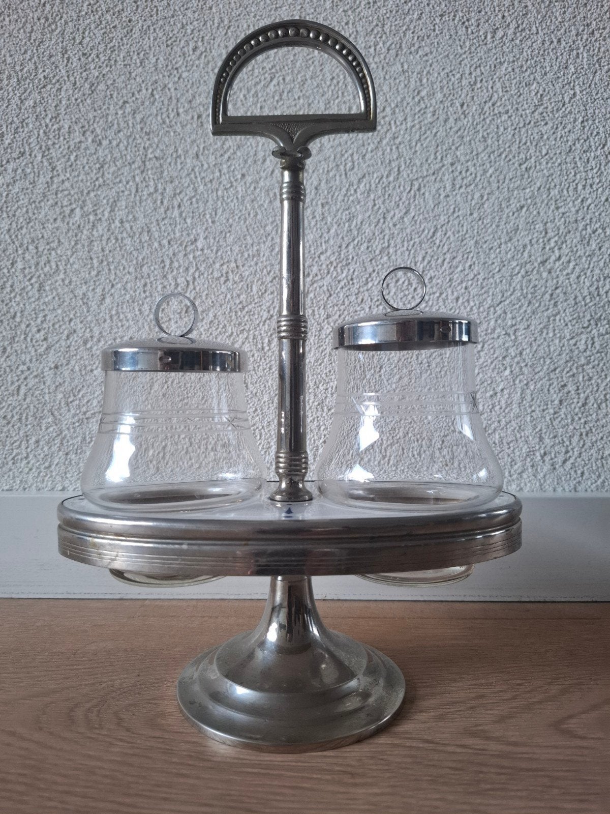 Antieke Jugendstil zilverkleurige condimentsrt, Ophalen of Verzenden