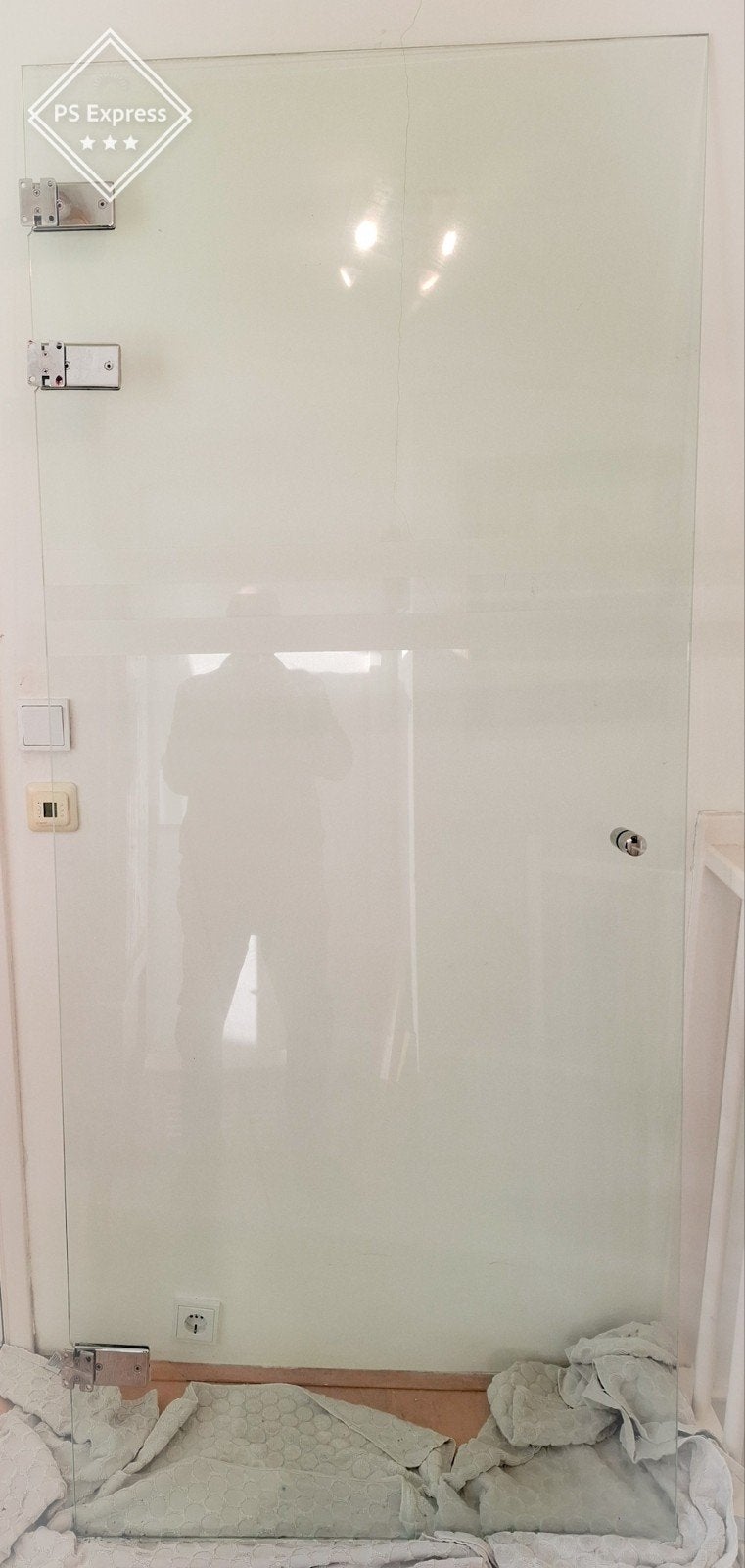 Massief glazen deur, chromen beslag, Huis en Inrichting, Ophalen, Gebruikt