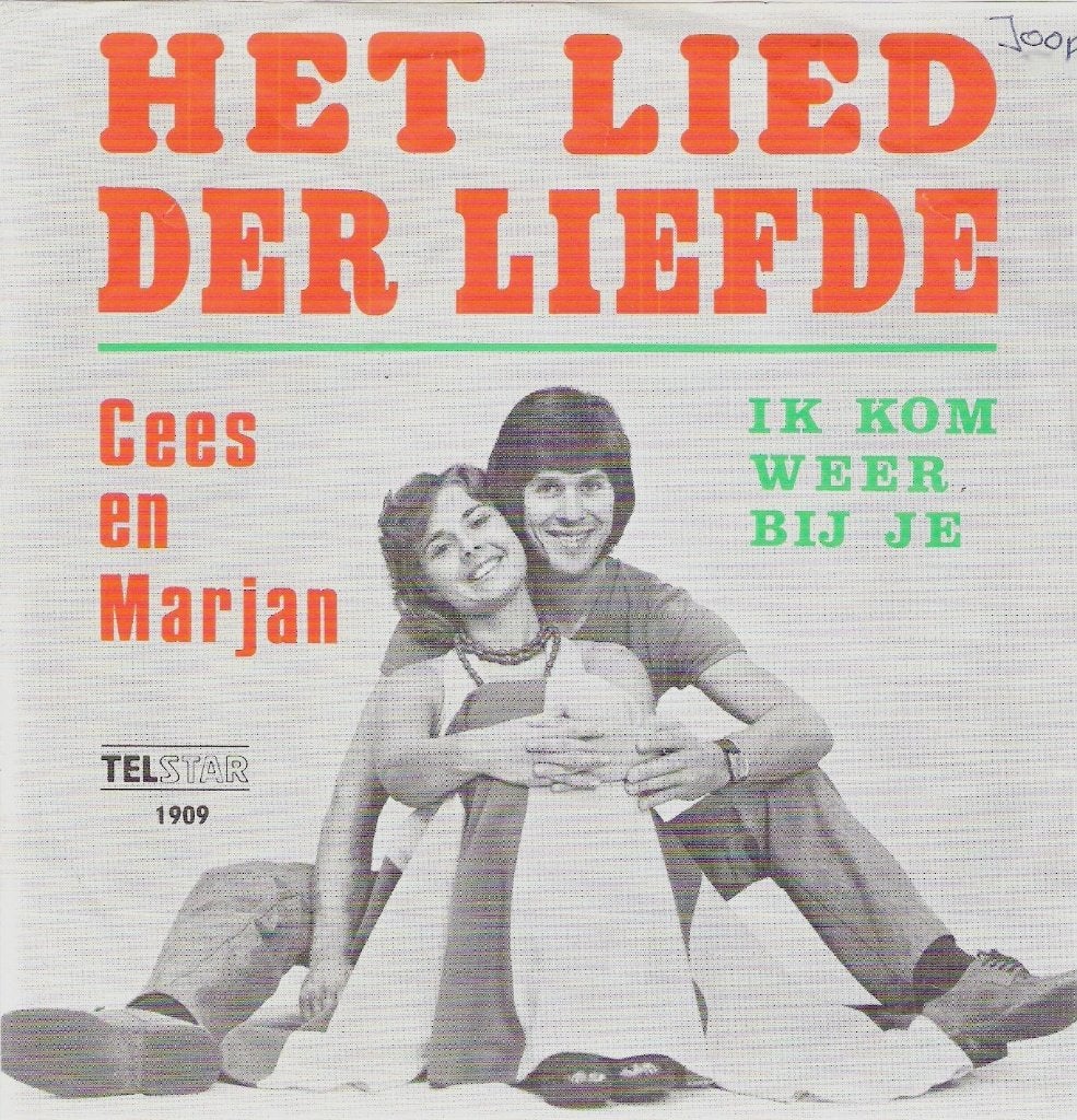 single cees en marjan / lied der liefde  op telstar, Ophalen of Verzenden, Gebruikt, 7 inch, Levenslied of Smartlap