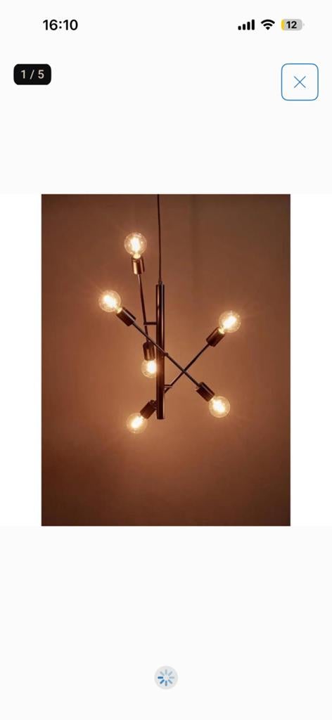 Hanglamp kwantum zwart industrieel, Ophalen of Verzenden, Zo goed als nieuw