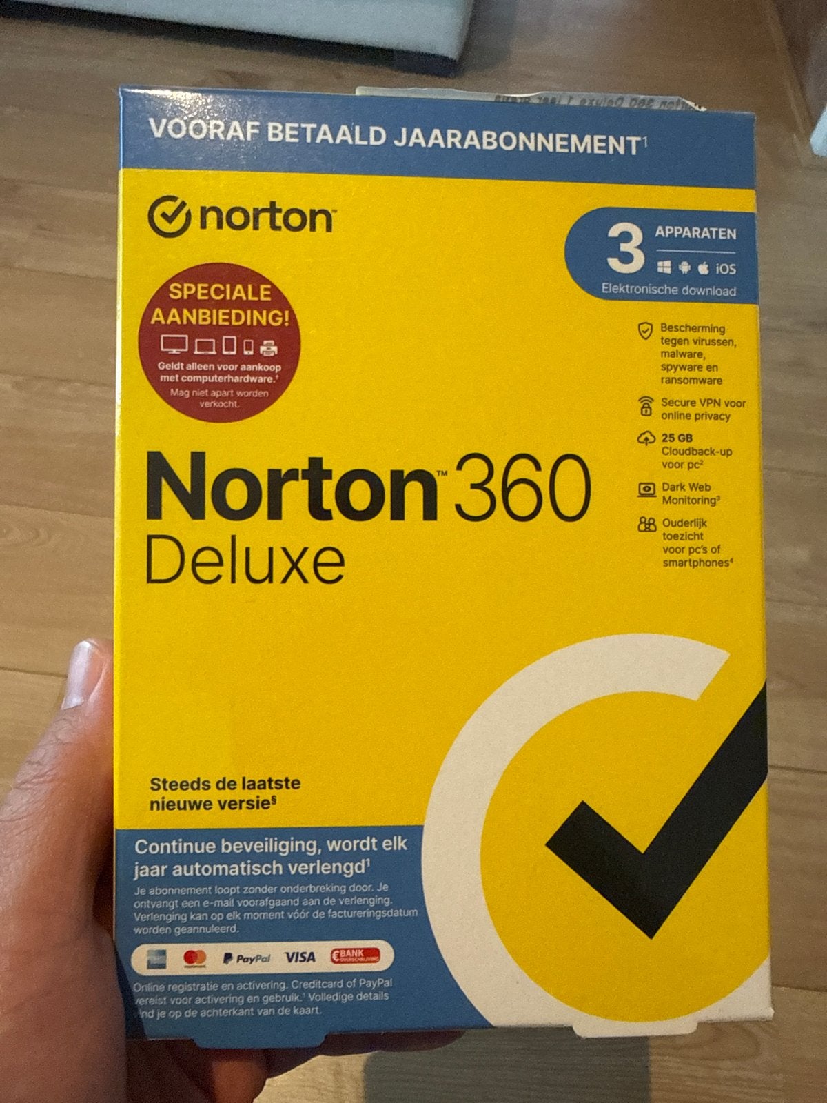 Norton 360 Deluxe - 3 apparaten - 1 jaar abonnement, Computers en Software, Ophalen of Verzenden, Nieuw, MacOS
