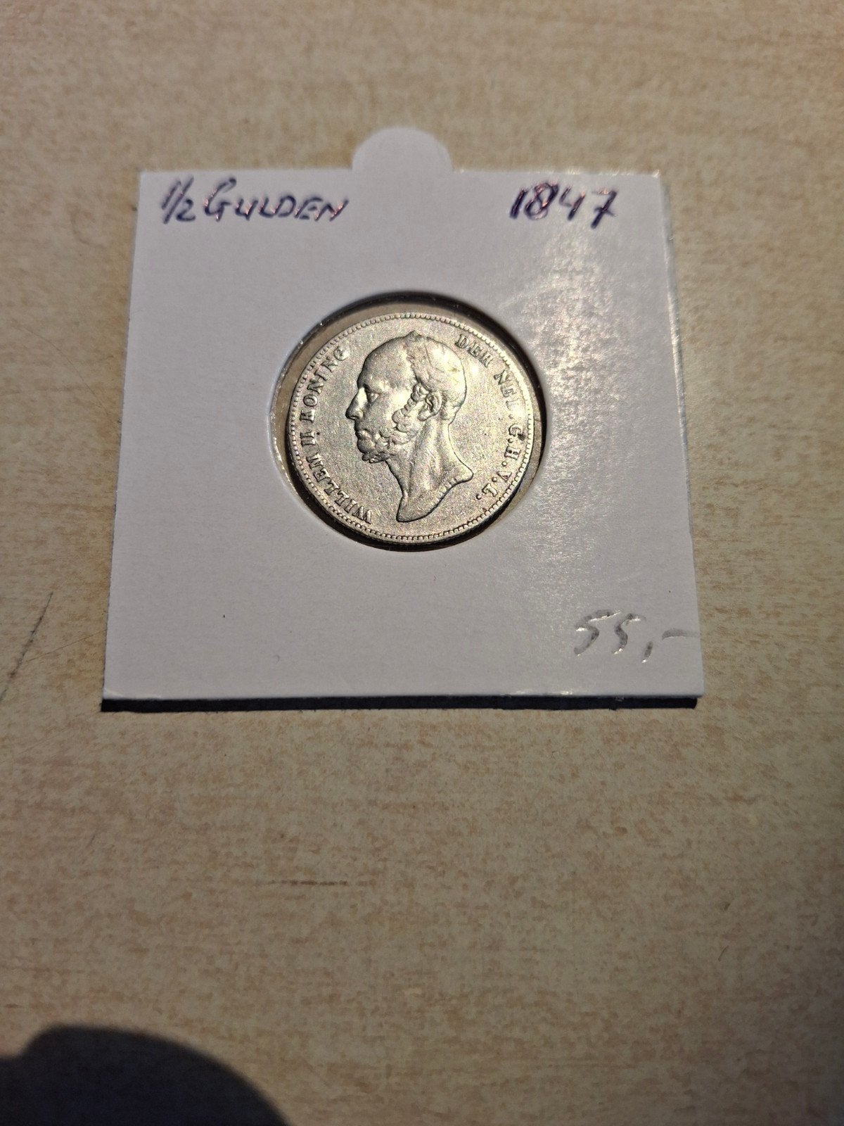 1/2 Gulden Willem II 1847 Zilveren Munt, ½ gulden, Zilver, Ophalen of Verzenden, Losse munt