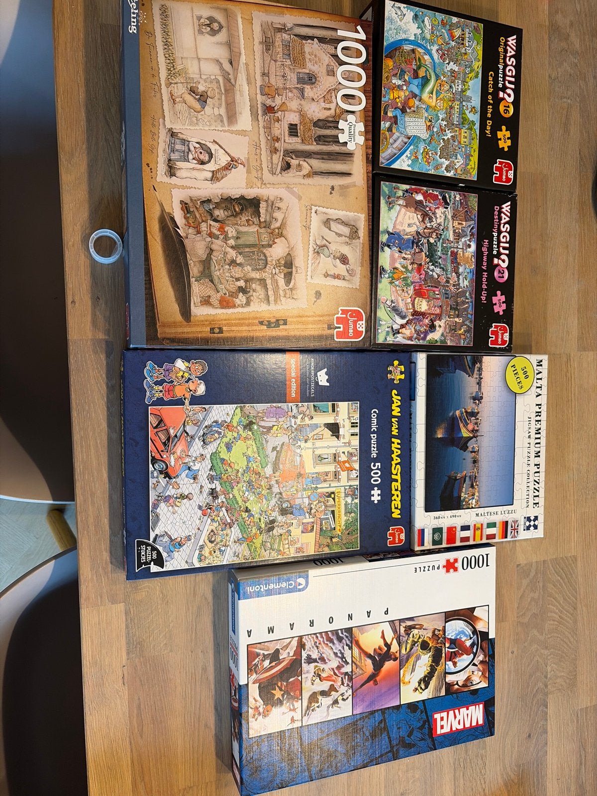 Puzzelpakket: Efteling, Marvel, Wasgij, Jan van Haasteren, Ophalen, 500 t/m 1500 stukjes, Gebruikt, Legpuzzel