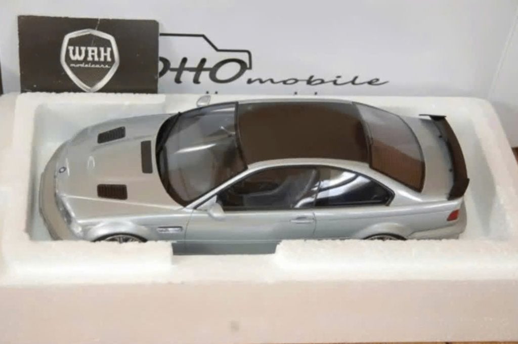 1:18 BMW M3 E46 GTR STREET silver Otto mobile OT1128 WRH, Verzenden, Zo goed als nieuw, Auto, OttOMobile