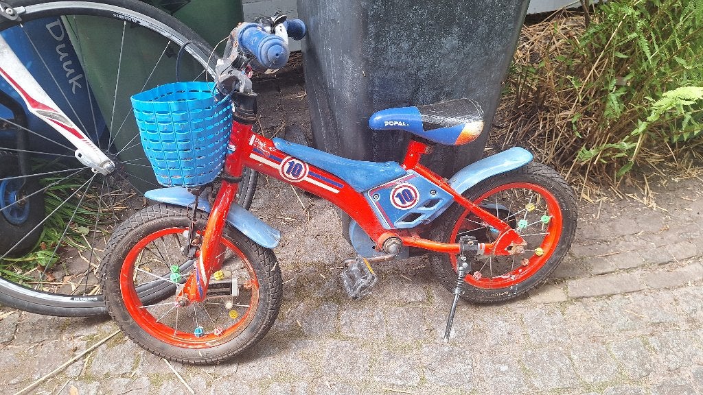 Kinderfiets Popal 14 inch, Terugtraprem, Gebruikt, Ophalen of Verzenden, Minder dan 16 inch
