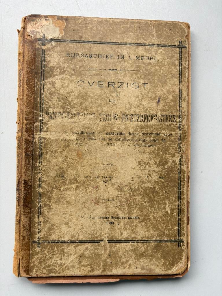 (1)Antieke originele uitgave uit 1890 van het Rijksarchief, Verzenden