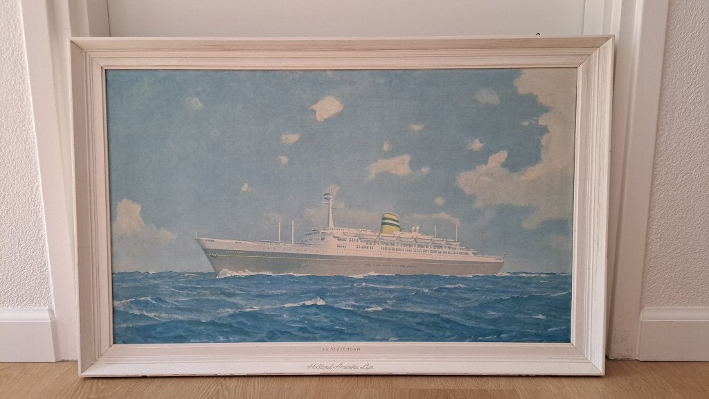 schilderij/print ss Statendam Holland Amerika Lijn 1956, Ophalen, Maritiem / water, Doek, Realistisch