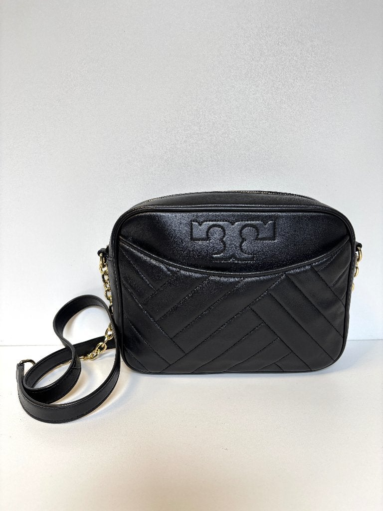 TORY BURCH Alexa camera zwart leer crossbody bag tas, Ophalen of Verzenden, Zo goed als nieuw, Zwart, Schoudertasje