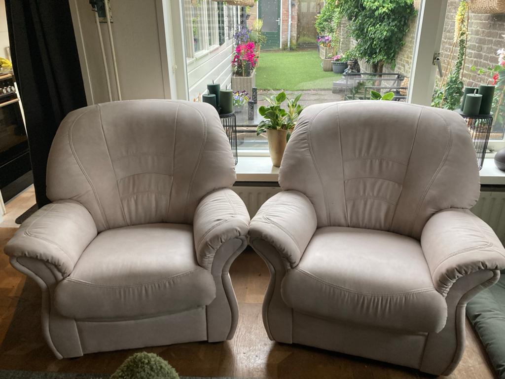 Twee comfortabele fauteuils - Zo goed als nieuw, Ophalen of Verzenden, Zo goed als nieuw, Stof, 75 tot 100 cm