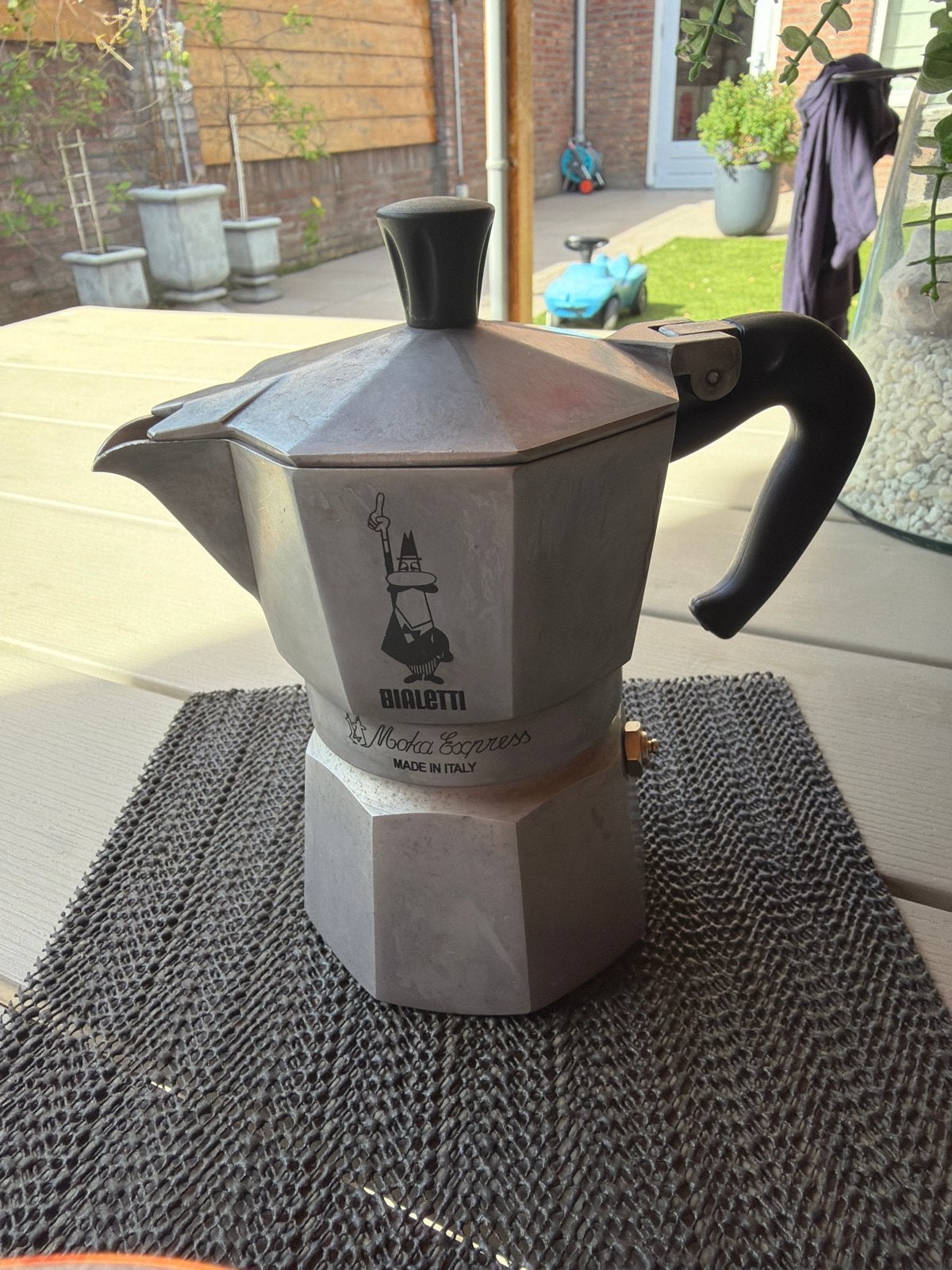 Bialetti Moka Express percolator - 1 kopje., Witgoed en Apparatuur, Koffiezetapparaten, Ophalen, Gebruikt, Overige modellen, Gemalen koffie