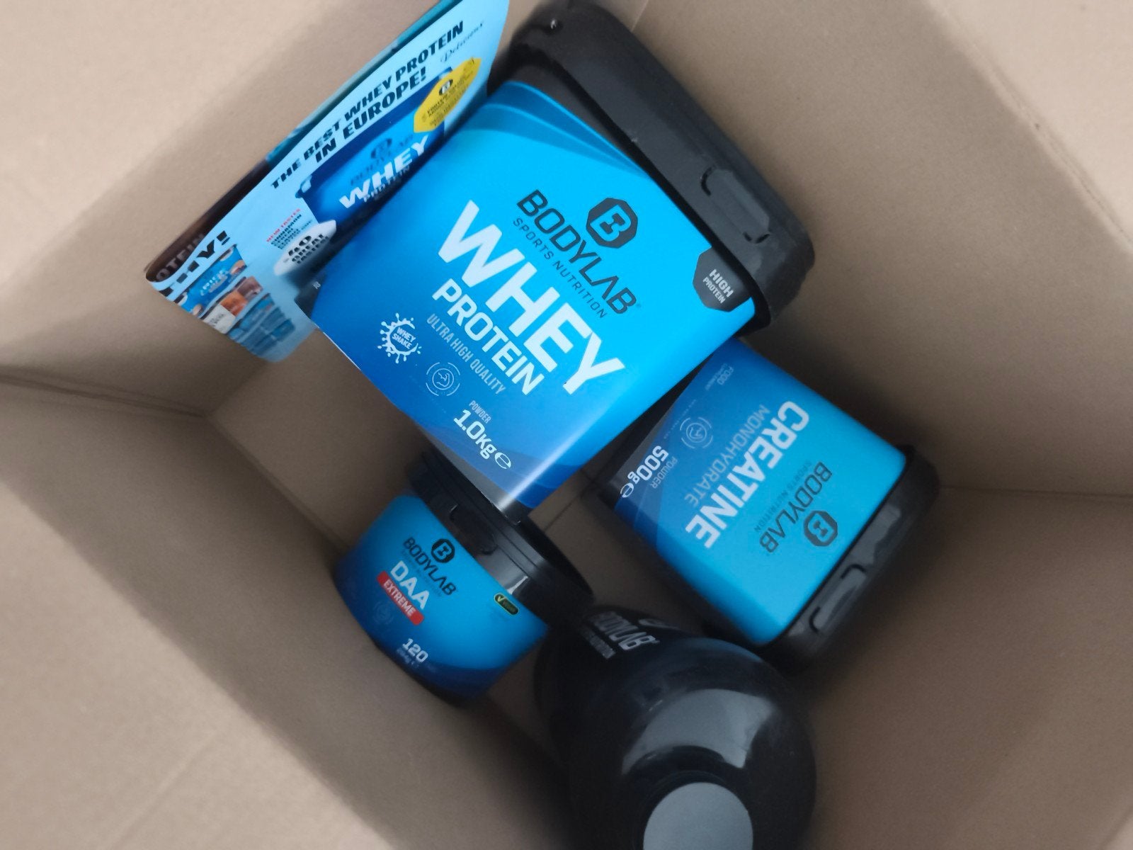 Bodylab Sportvoeding Bundel: Whey, Creatine, DAA, Shaker, Sport en Fitness, Gezondheidsproducten en Wellness, Ophalen of Verzenden