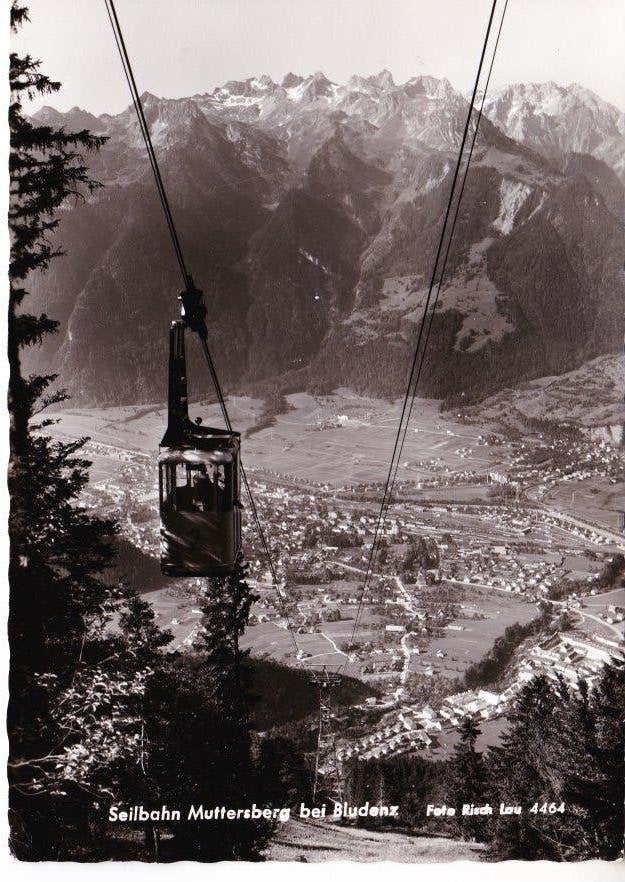 Seilbahn Muttersberg bij Bludenz Oostenrijk. 15-09, Verzamelen, Ophalen of Verzenden, 1960 tot 1980, Gelopen, Oostenrijk