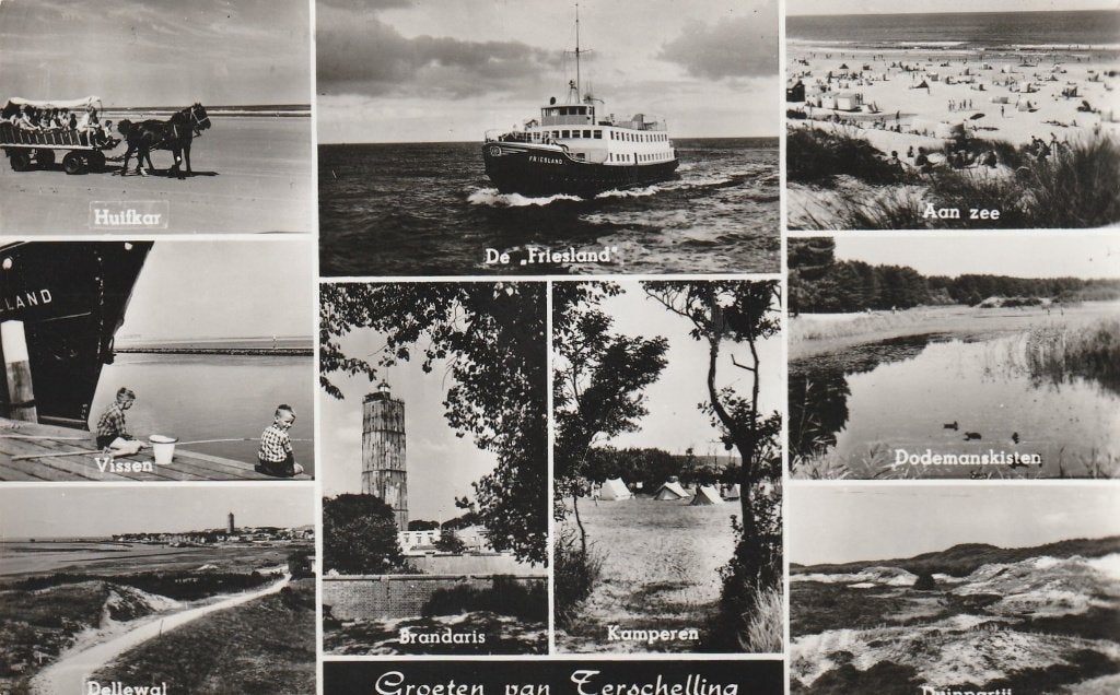 TERSCHELLING Huifkar Vissen Veerboot Dodemanskisten, Verzenden, 1960 tot 1980, Gelopen, Waddeneilanden
