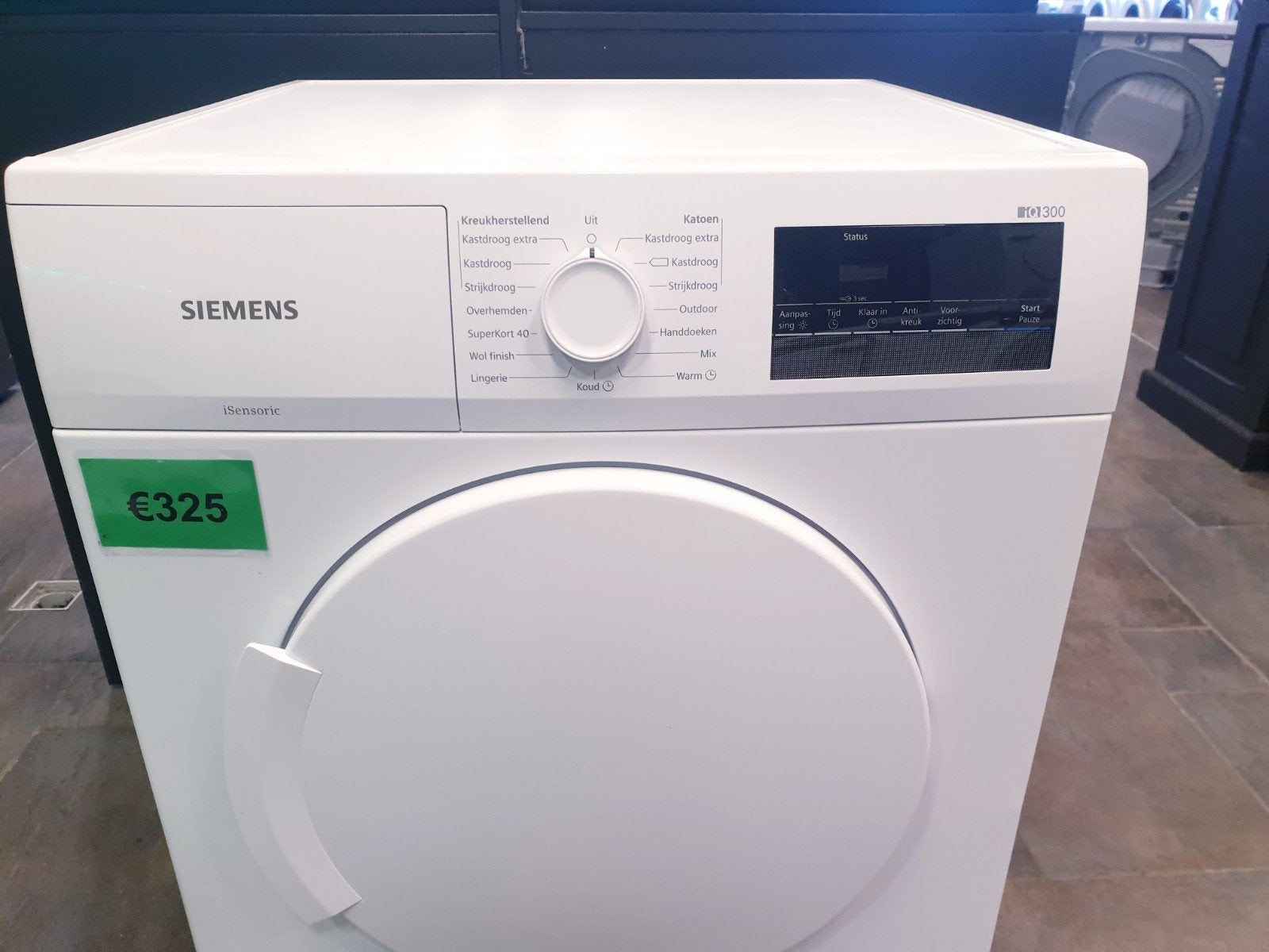 lucht afvoerdroger Siemens 7kgIQ300 1JAAR GARANTIE, 6 tot 8 kg, Luchtafvoer, Anti-kreukfase, Refurbished