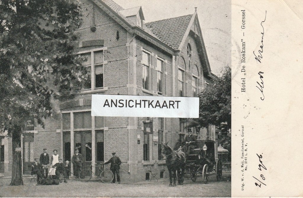 Ansichtkaart Gorssel - Hotel De Roskam - poserende mensen, Verzenden, Voor 1920, Gelopen, Gelderland