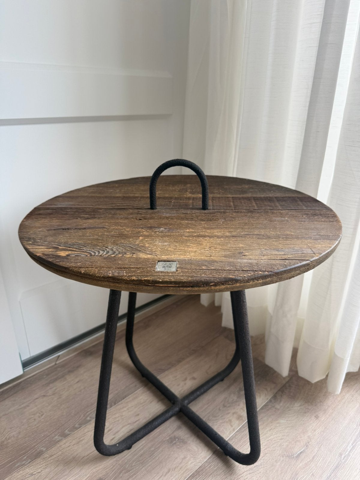 Rivièra Maison San Jose End Table - bijzettafel hout, Minder dan 55 cm, Gebruikt, Rond, Hout