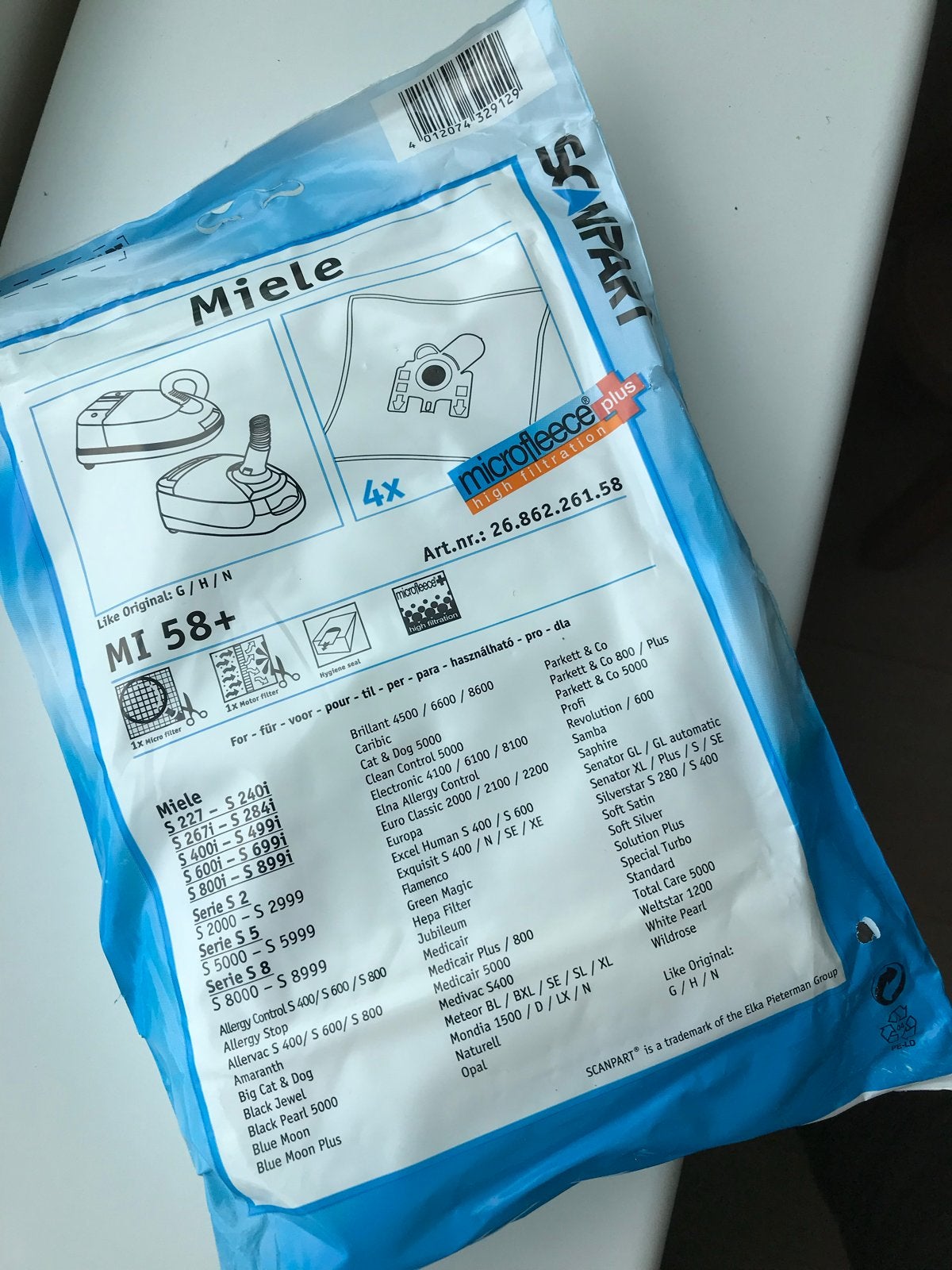 Miele stofzuigerzakken MI 58+ 16 stuks, Ophalen of Verzenden, Nieuw