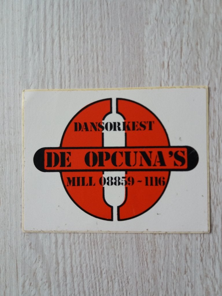 sticker Dansorkest DE OPCUNA'S, Ophalen of Verzenden, Zo goed als nieuw, Overige typen