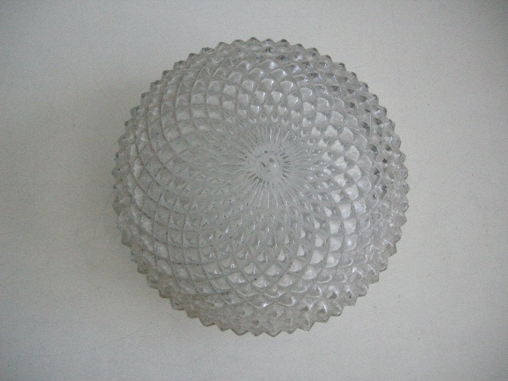 Plafondlamp dikke glas ananas - zeer nette staat, Huis en Inrichting, Ophalen, Plafondspot, E27 (groot), Jaren 60