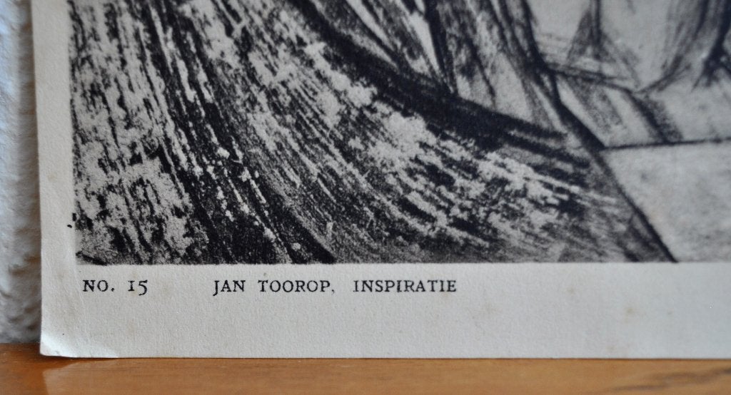Oude Litho ? Isografie Plaat Jan Toorop Inspiratie 1920, Ophalen of Verzenden, Voor 1940, Gebruikt, Overige onderwerpen