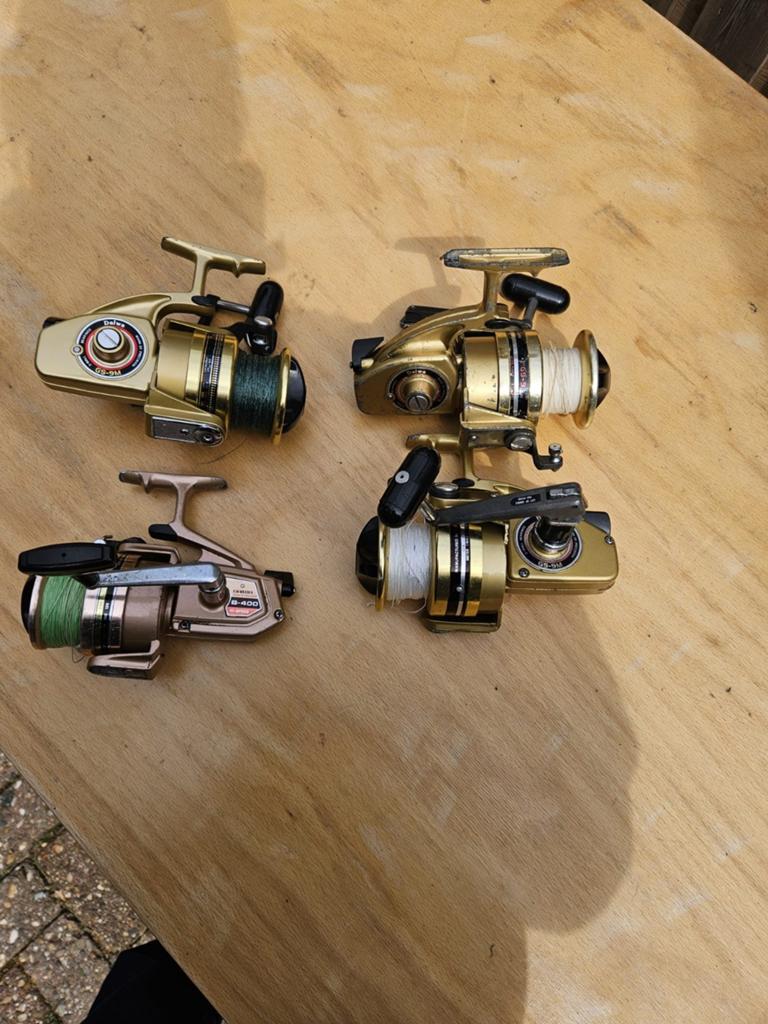 4 x Daiwa molen (GS-9M, B-400), Ophalen of Verzenden, Gebruikt, Molen