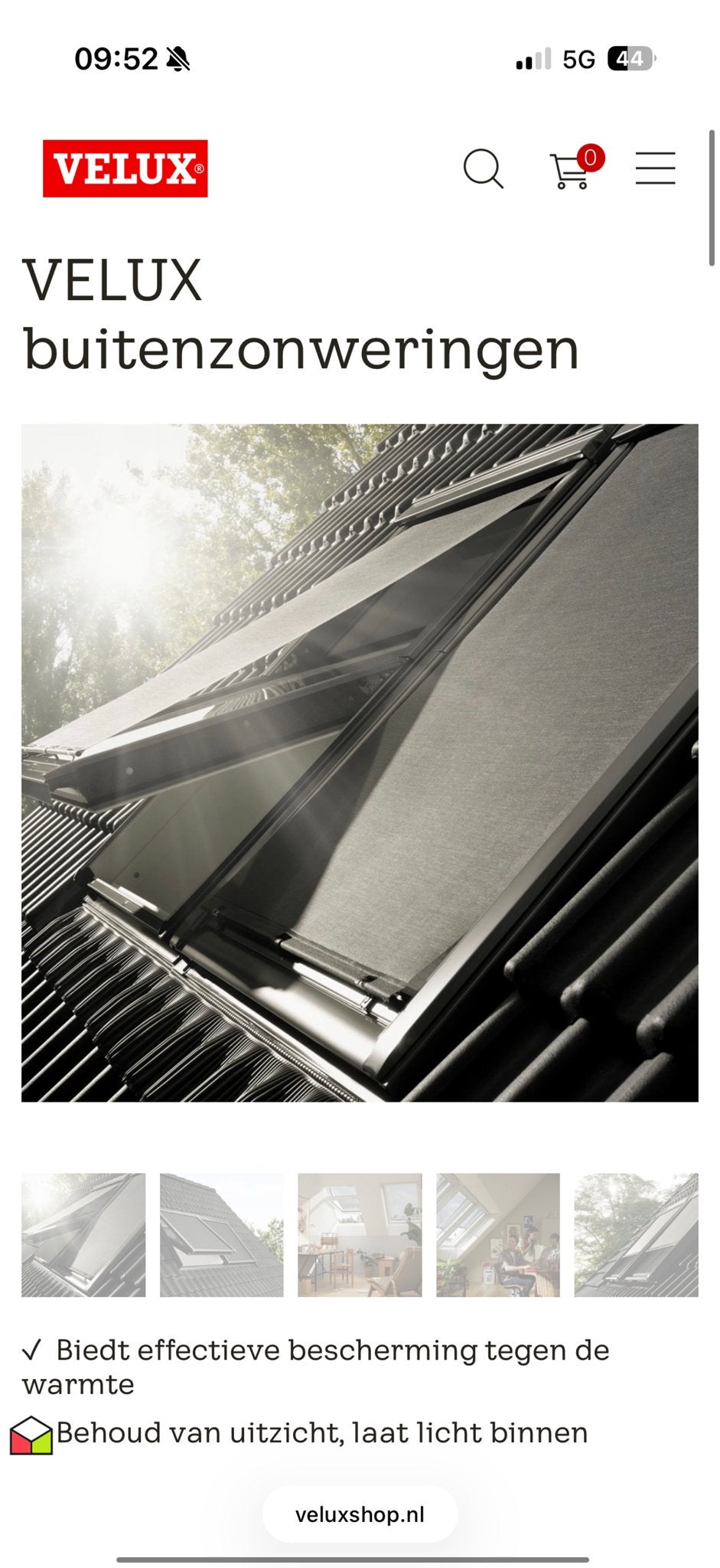 Velux buitenzonwering handbediend GGL UK08 en GGL MK08, Huis en Inrichting, Ophalen