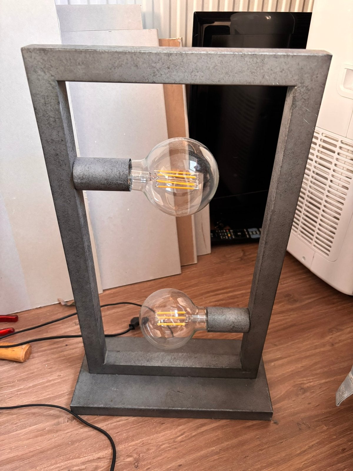 Tafel / vensterbank lamp. Beton look. Incl lampen., Ophalen, Dimbaar, Zo goed als nieuw, Grijs