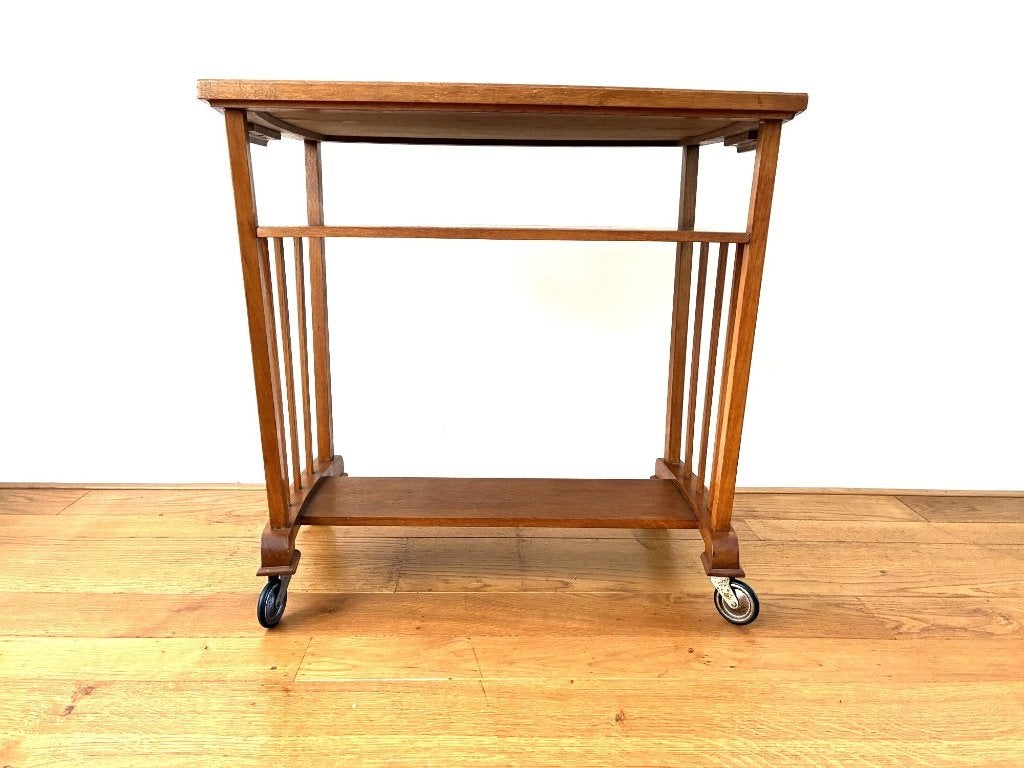 Vintage houten trolley, serveerwagen, bijzettafel, art deco, Ophalen
