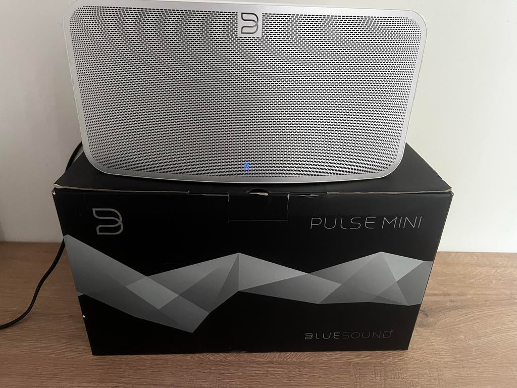 Bluesound Pulse Mini Draadloze Streaming Speaker Wit, Audio, Tv en Foto, Luidsprekers, Gebruikt, Front, Rear of Stereo speakers