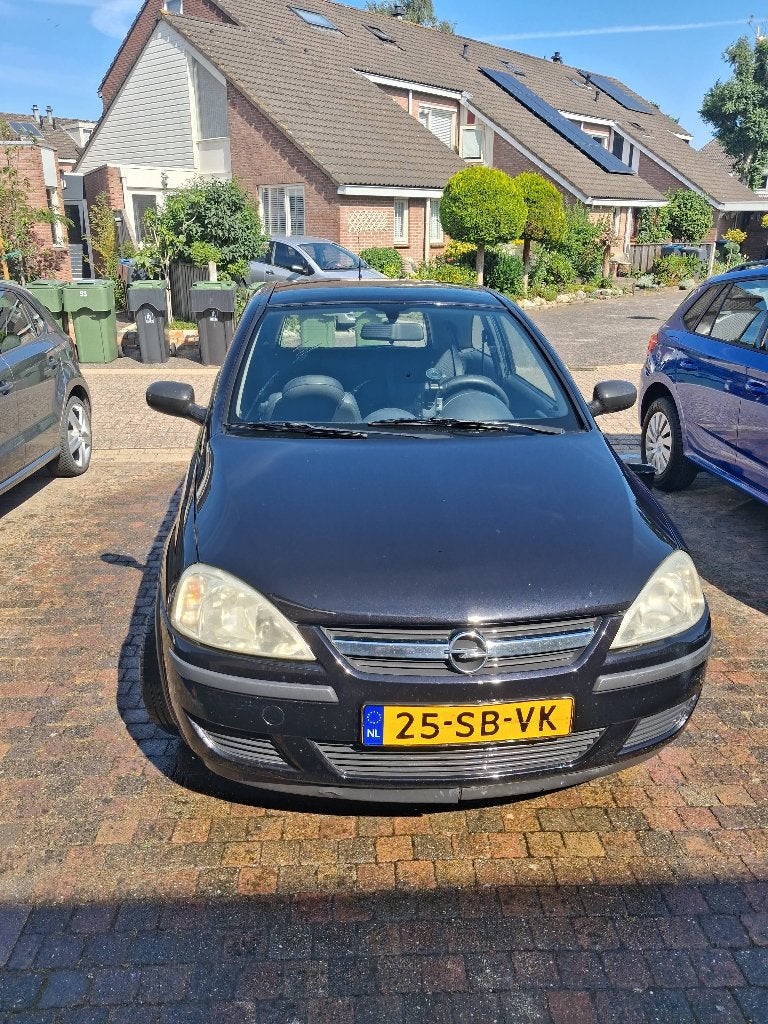 Opel Corsa 1.2 16V Twinport 3D 2005 Zwart, Auto's, Voorwielaandrijving, 450 kg, 4 cilinders, Zwart