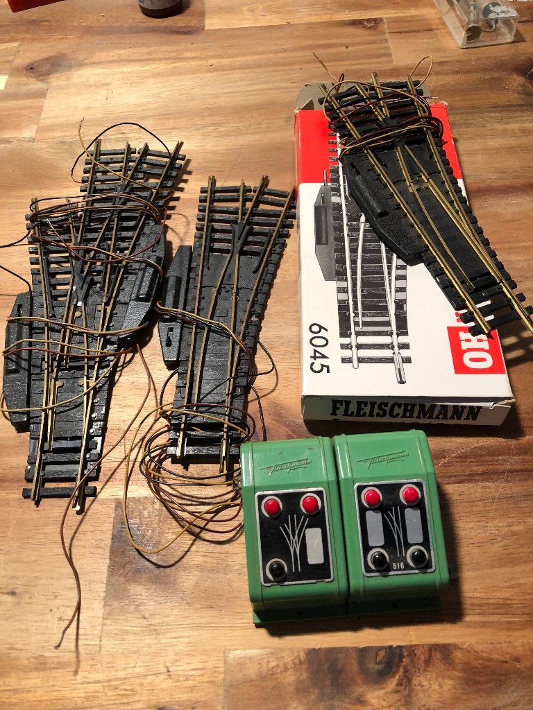 Fleischmann wissels Ho, Gebruikt, Gelijkstroom, Fleischmann, Rails