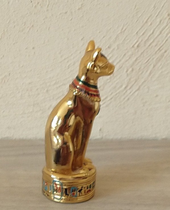 Treasures of the Pharaoos coll, verguld, Bastet, volgnr 5, Verzamelen, Beelden en Beeldjes, Ophalen of Verzenden, Zo goed als nieuw