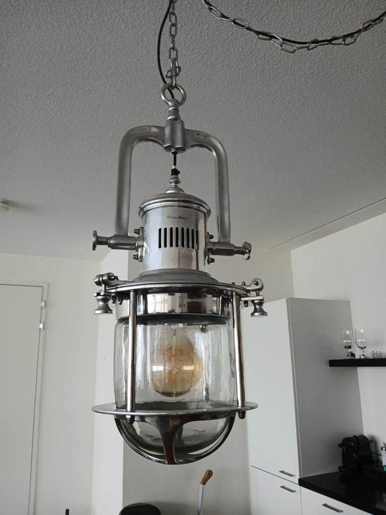 Riviera Maison Boathouse hanglamp zilver, Huis en Inrichting, Lampen | Hanglampen, Ophalen, Zo goed als nieuw, Minder dan 50 cm