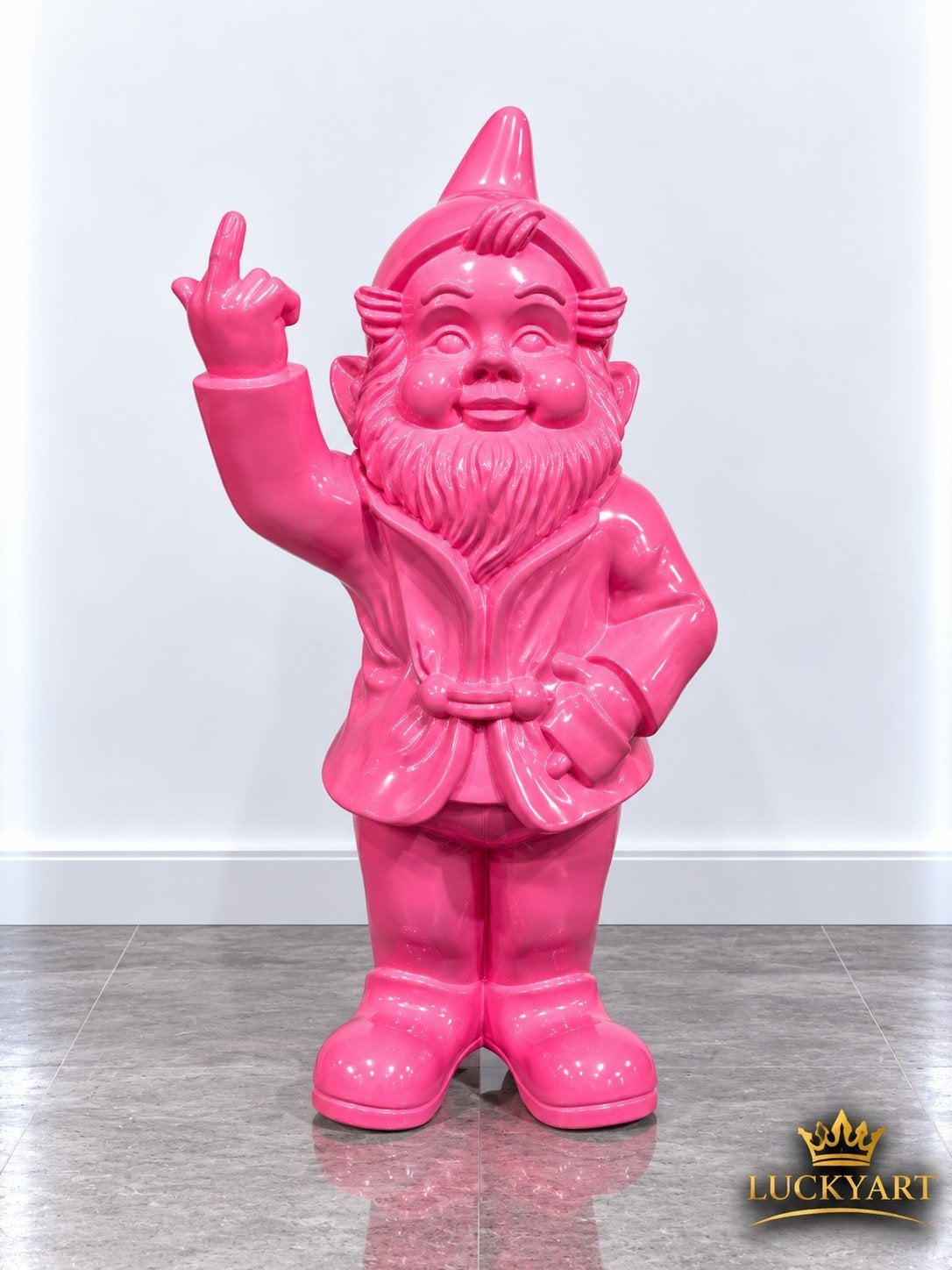 Tuinkabouter Fuck You 68 cm – Polyester Beeld – €60, Tuin en Terras, Ophalen, Nieuw, Kunststof