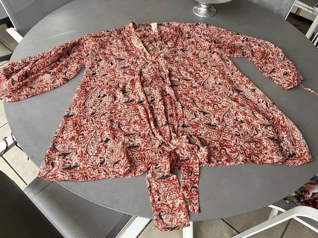 Bruin/roze NKN Nekane tuniek/blouse, maat 50, Blouse of Tuniek, Zo goed als nieuw, NKN, Meerkleurig