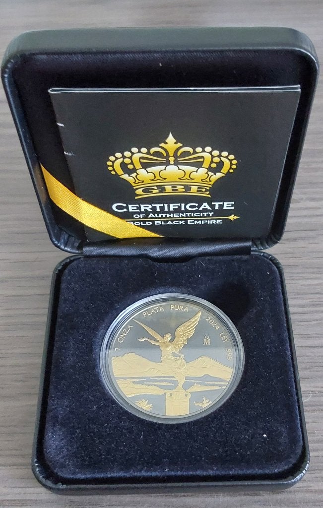 Mexico Libertad 2024 Gold Black Empire Edition, Ophalen of Verzenden, Noord-Amerika, Losse munt, Zilver