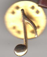 'Gouden' muzieknoot en/of goudkl. vintage pin, Verzenden, Zo goed als nieuw