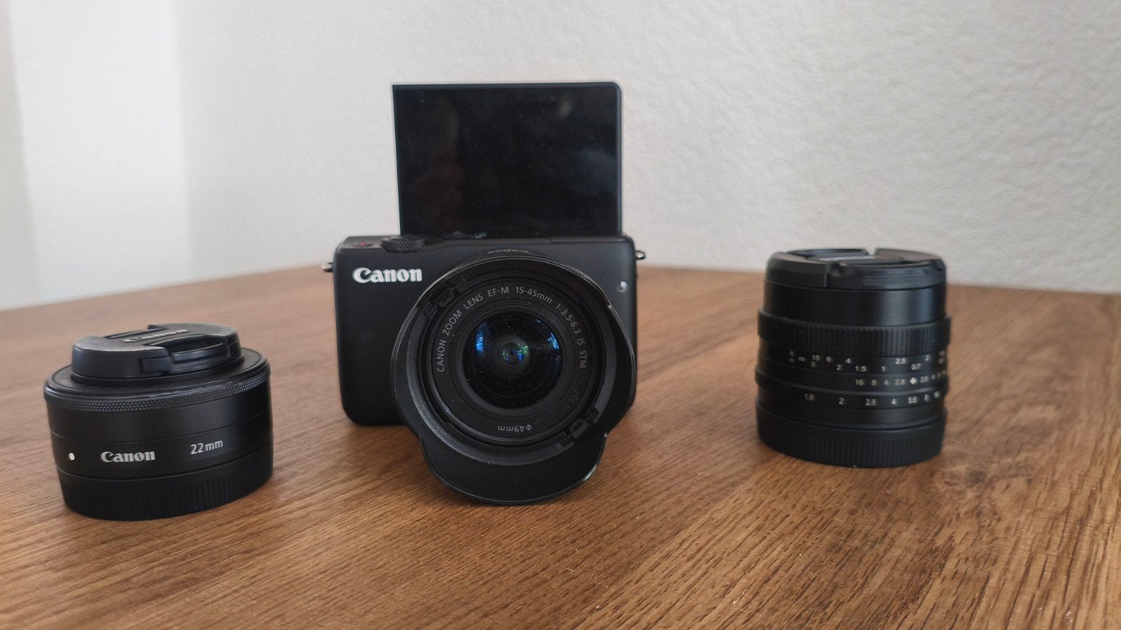 Canon EOS M10 (vlog)camera met 3 lenzen, Ophalen, Gebruikt, Canon, 18 megapixels