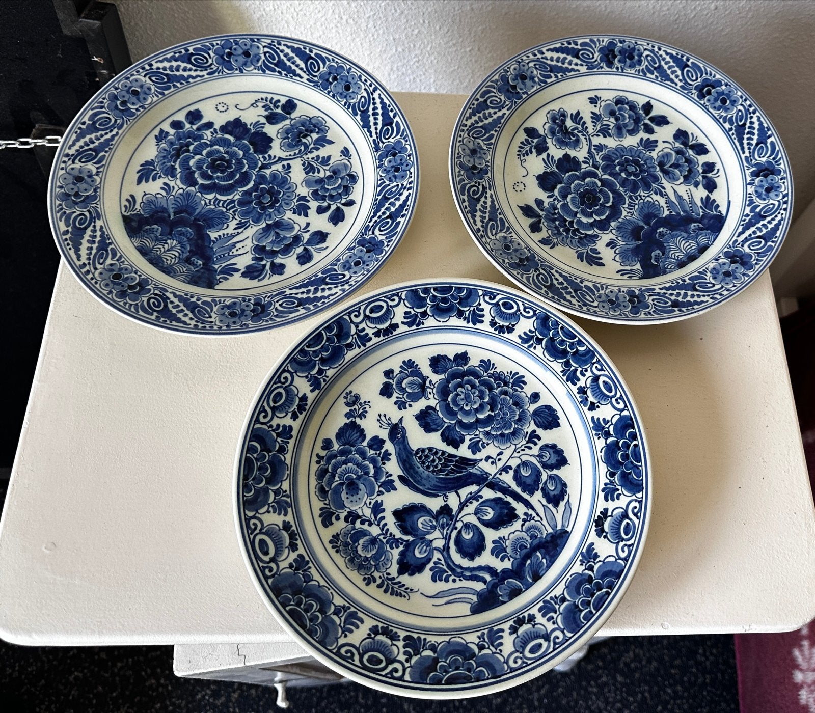 Set van 3 Delfts Blauwe Wandborden - RAM Made in Holland, Antiek en Kunst, Ophalen of Verzenden